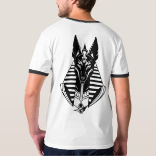 Geometrische ägyptische Schakal-Pharaonen-Kunst-Ri T-Shirt