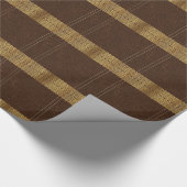 Geometrische Akzente aus braunem Leder Geschenkpapier (Ecke)