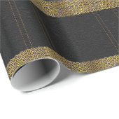 Geometrische Akzente aus schwarzem Leder Geschenkpapier (Rolleneckpunkt)