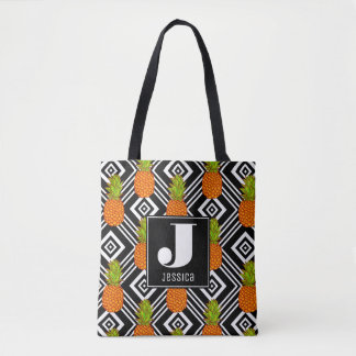 Geometrische Ananas | Monogramm Tasche