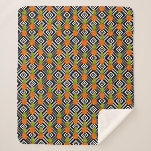 Geometrische Ananas Sherpadecke (Vorderseite)