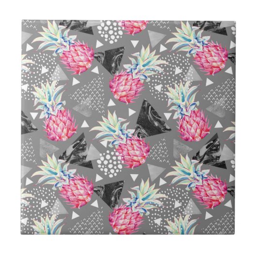 Geometrische Ananas-strukturiertes Muster Fliese (Vorderseite)