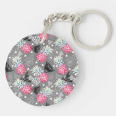 Geometrische Ananas-strukturiertes Muster Schlüsselanhänger (Rückseite)