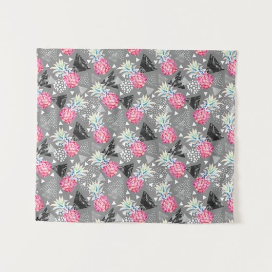 Geometrische Ananas-strukturiertes Muster Wandteppich (Vorderseite (Horizontal))