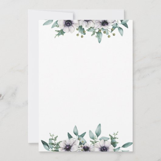 Geometrische Anemone Eucalyptus Baby-Dusche Einladung (Rückseite)