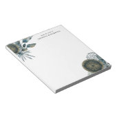 Geometrische Aquamarin-blaue-Gold-Blätter vom Schr Notizblock (angewinkelt)