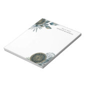 Geometrische Aquamarin-blaue-Gold-Blätter vom Schr Notizblock (Rotiert)