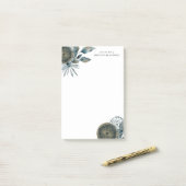 Geometrische Aquamarin-blaue-Gold-Blätter vom Schr Post-it Klebezettel (Auf Schreibtisch)