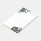 Geometrische Aquamarin-blaue-Gold-Blätter vom Schr Post-it Klebezettel (angewinkelt)