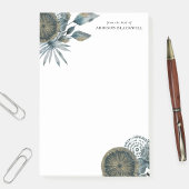 Geometrische Aquamarin-blaue-Gold-Blätter vom Schr Post-it Klebezettel