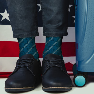 Geometrische aquamarine Abstrakte Musterstreifen Socken