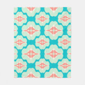Geometrische aquamarine Orange Fleecedecke (Vorderseite)