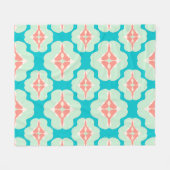 Geometrische aquamarine Orange Fleecedecke (Vorderseite (Horizontal))