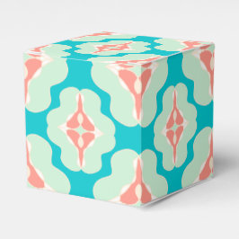 Geometrische aquamarine Orange Geschenkschachtel