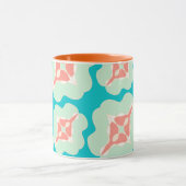 Geometrische aquamarine Orange Tasse (Zentrum)
