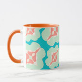 Geometrische aquamarine Orange Tasse (Links)
