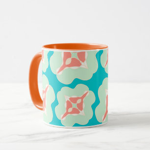 Geometrische aquamarine Orange Tasse