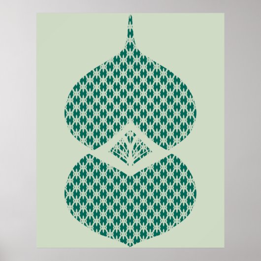 Geometrische Aquamarine und minte Kunst des Mittel Poster (Vorne)