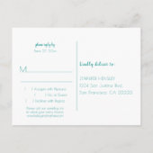 Geometrische Aquamarine und Peach Wasserfarbe UAWG Einladungspostkarte (Rückseite)