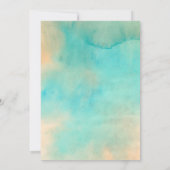 Geometrische Aquamarine und Pfirsichfarben Einladung (Rückseite)