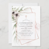 Geometrische Aquarellbestätigung Eukalyptus Einladung (Vorderseite)