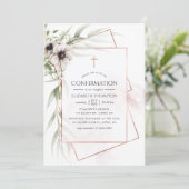 Geometrische Aquarellbestätigung Eukalyptus Einladung (Stehend Vorderseite)