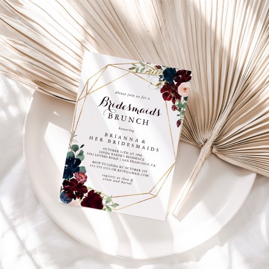 Geometrische Aquarellbräunchen Brunch Shower Einladung