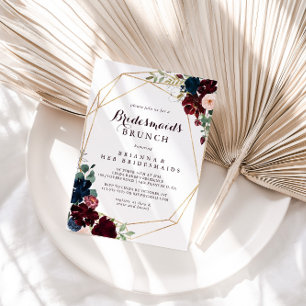 Geometrische Aquarellbräunchen Brunch Shower Einladung