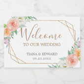 Geometrische Aquarellfarben - Begrüßung Schaumweinetikett (Einzelnes Label)