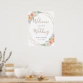 Geometrische Aquarellfarben - Begrüßungszeichen Poster (Küche)