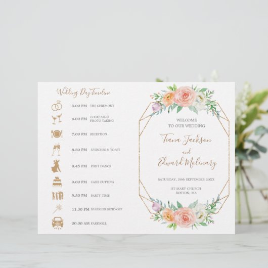 Geometrische Aquarellfarben-Blume FoldedWedding Ti (Stehend Vorderseite)