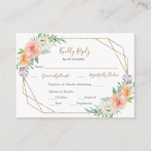 Geometrische Aquarellfarben-Blume für die Hochzeit Begleitkarte