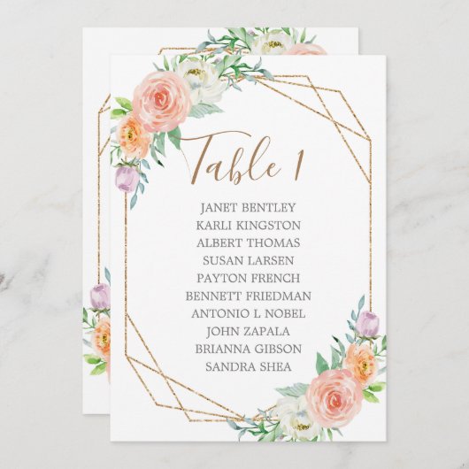 Geometrische Aquarellfarben-Blume für die Hochzeit Programm (Vorne/Hinten)