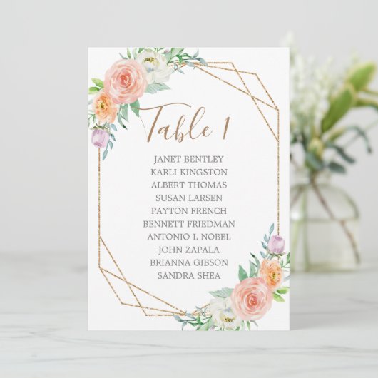 Geometrische Aquarellfarben-Blume für die Hochzeit Programm (Stehend Vorderseite)