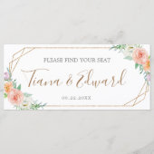 Geometrische Aquarellfarben-Blume für die Hochzeit Programm (Rückseite)