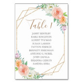 Geometrische Aquarellfarben-Blume für die Hochzeit Tischnummer (Rückseite)