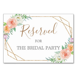 Geometrische Aquarellfarben-Blume reserviert Tabel Tischnummer