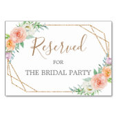 Geometrische Aquarellfarben-Blume reserviert Tabel Tischnummer (Rückseite)