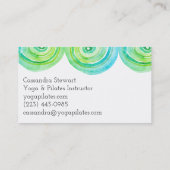 Geometrische Aquarellfarben, grüne blaue Bögen Visitenkarte (Rückseite)