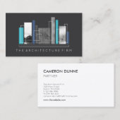 Geometrische Architektur Grau & Blau Visitenkarte (Vorne/Hinten)