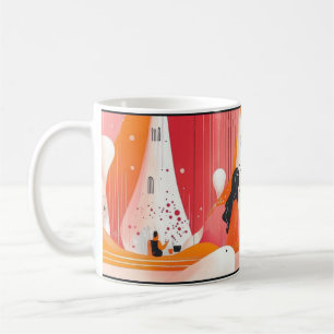 Geometrische Ark-Kunst. Retro-Vintage-Kaffeetasse Kaffeetasse