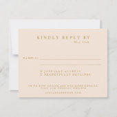 Geometrische Art Deco Black Gold Blush Wedding RSVP Karte (Vorderseite)