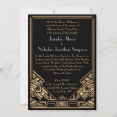 Geometrische Art Deco Gatsby Style Wedding Einladu Einladung (Vorderseite)
