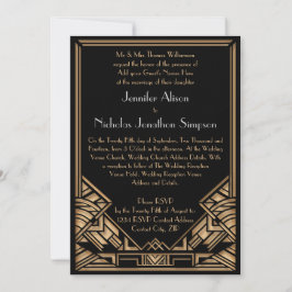 Geometrische Art Deco Gatsby Style Wedding Einladu Einladung