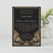 Geometrische Art Deco Gatsby Style Wedding Einladu Einladung (Stehend Vorderseite)