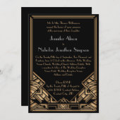 Geometrische Art Deco Gatsby Style Wedding Einladu Einladung (Vorne/Hinten)