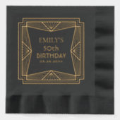 Geometrische Art Deco Geburtstag Personalisiert Servietten Mit Folie (Vorderseite)