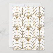 Geometrische Art Deco Gold White Gatsby Wedding Save The Date (Rückseite)
