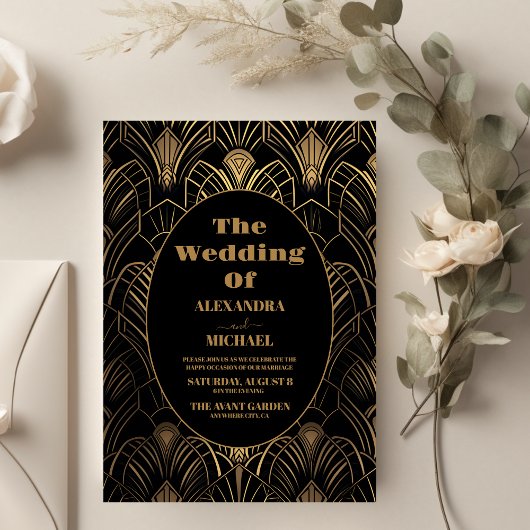 Geometrische Art-Deco-Hochzeit