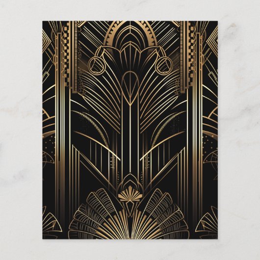 Geometrische Art-Deco-Hochzeit (Rückseite)